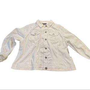 Baccini white stretch twill jacket 1x